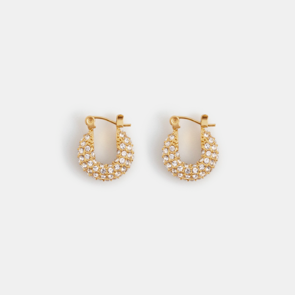 Full Diamond Hoop Earrings-Small