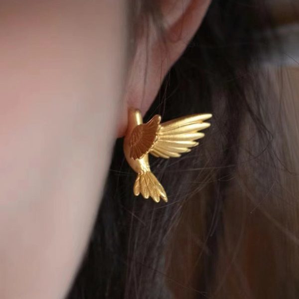 Hummingbird Earring 24K Gold Plated