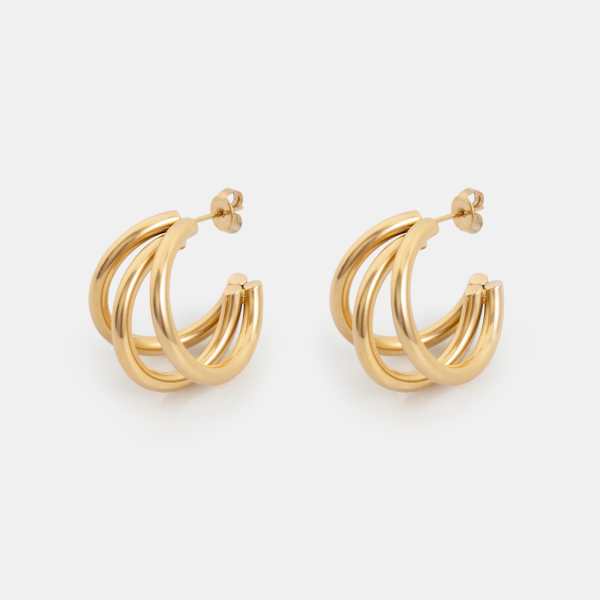 Overlapping C-Shaped Earrings